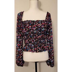 Leyden Square Neck Cropped  M Black Colorful